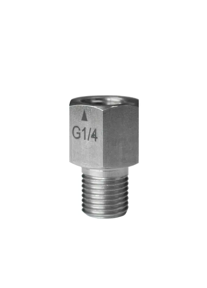 High-Pressure Rf Female-To-Male Fitting: G1/4 To 1/4 Npsm, 530 Bar, Stainless Steel 1