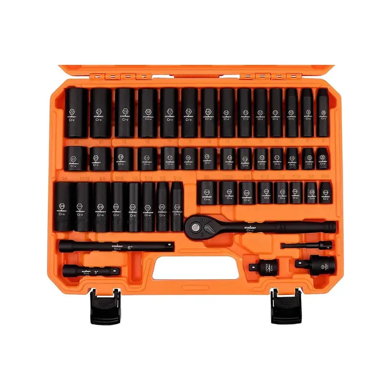 Horusdy 50-Piece 3/8-Inch Drive Impact Socket Set With Organizer Case 1