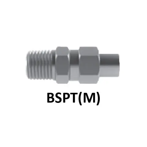 Hosco Bspt(M) Hose Connectors – Tapered Straight Fittings Without Spring Guard 1