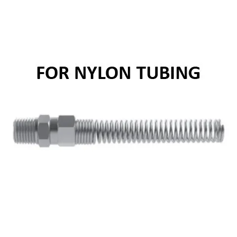 Hosco Nylon Tubing Connectors – Tapered Straight Fittings With Spring Guard 1