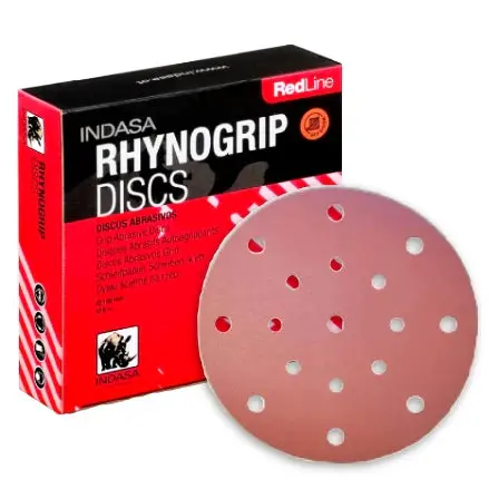 Indasa Rhynogrip Redline 6-Inch 17-Hole Vacuum Sanding Discs – 690-17 Series 1