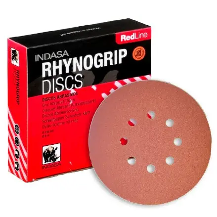 Indasa Rhynogrip Redline 6-Inch 8-Hole Vacuum Sanding Discs – 640 Series 1