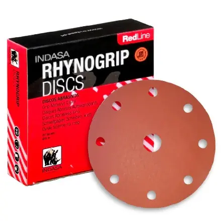 Indasa Rhynogrip Redline 6-Inch 9-Hole Vacuum Sanding Discs – 690 Series 1