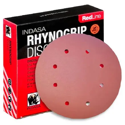 Indasa Rhynogrip Redline 8-Inch 8-Hole Vacuum Sanding Discs – 830 Series 1