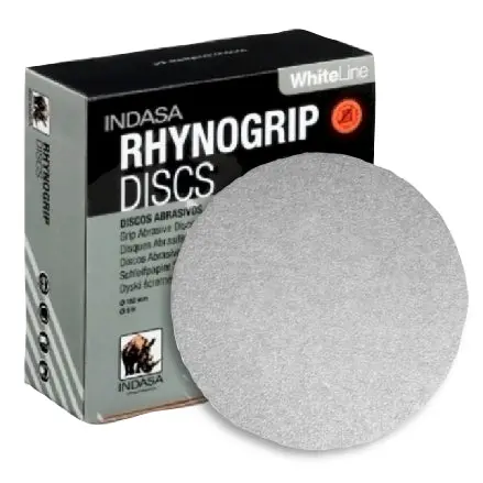 Indasa Rhynogrip Whiteline Solid Sanding Discs – 6", 61 Series, Non-Vacuum 1