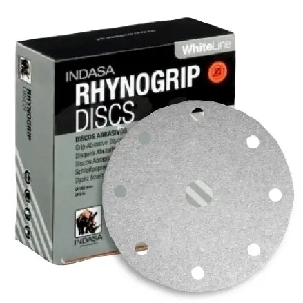 Indasa Rhynogrip Whiteline Vacuum Sanding Discs – 6", 9-Hole, Festool-Compatible, 69 Series 1