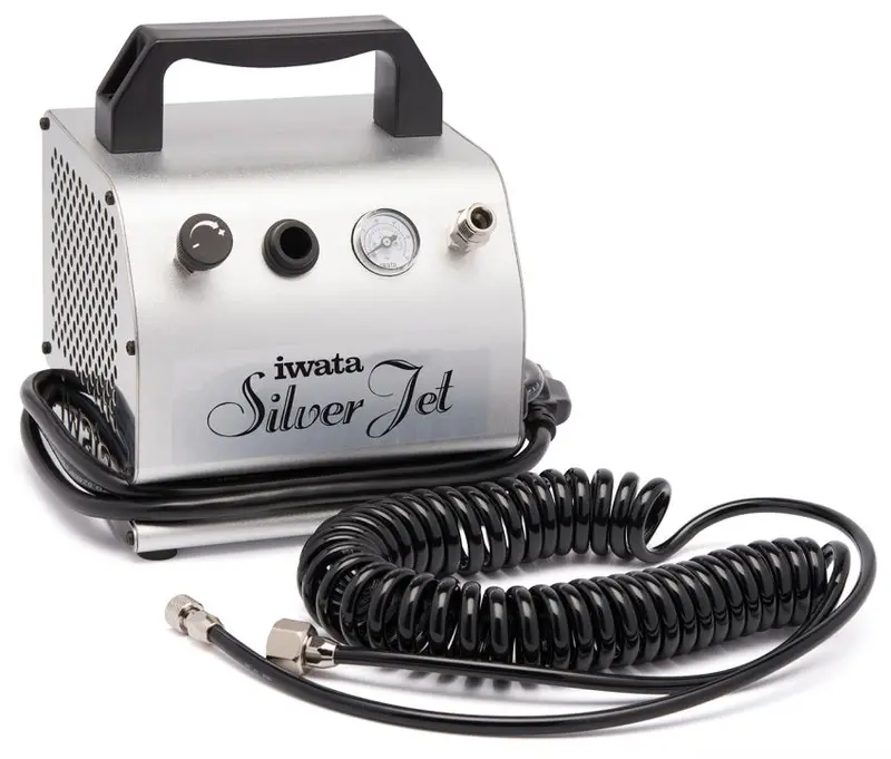 Iwata Silver Jet Quiet Airbrush Compressor (110–120V) 1