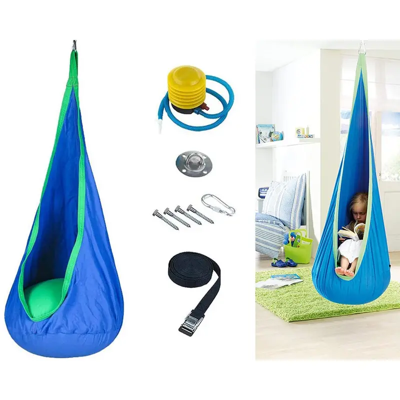 Kids’ Hanging Swing Seat – Indoor/Outdoor Hammock Chair For Playrooms 1