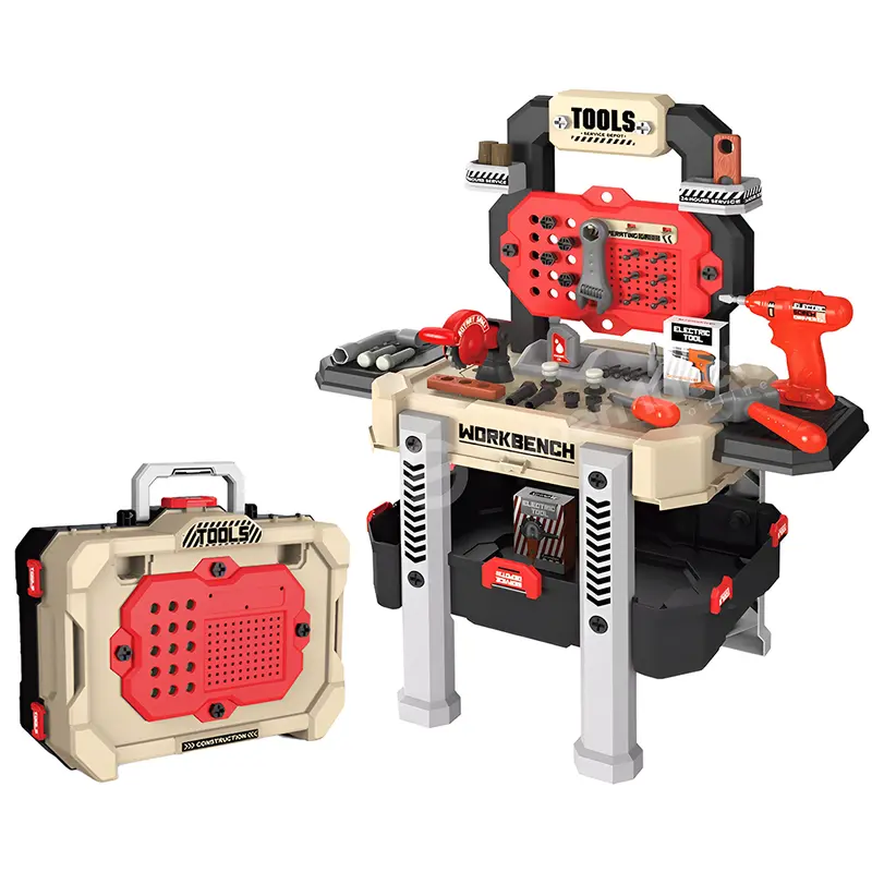 Kids’ Wooden Workbench Toy Set – Interactive Construction Play Center 1