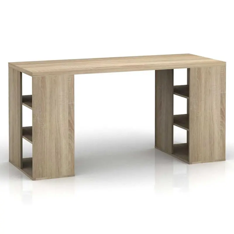 L-Shaped Office Desk With Integrated Bookshelf – Space-Efficient Workstation 1