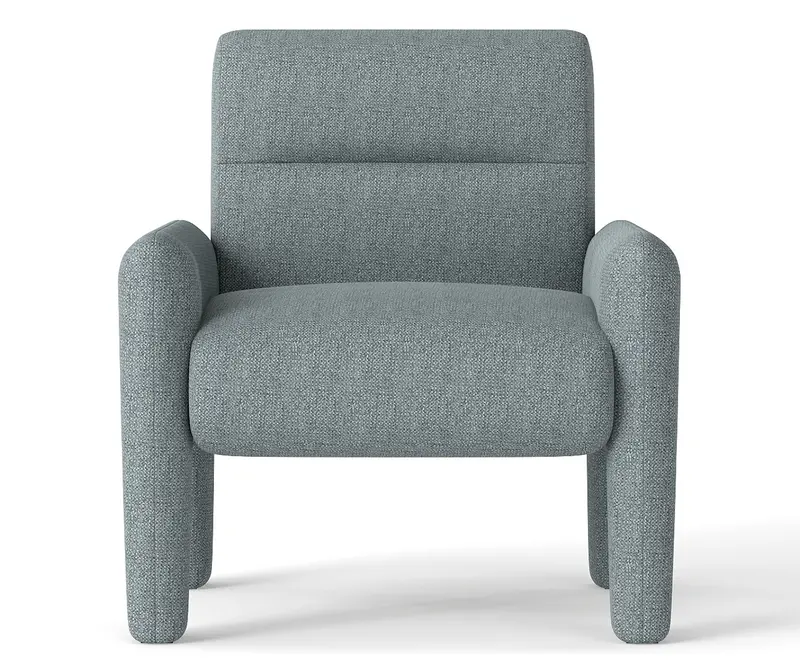 Luxury Sky Blue Single-Seater Chenille Armchair – Dubai Modern Design 1