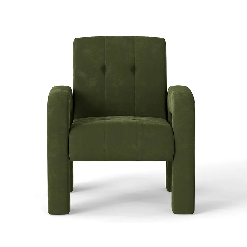 Milan-Design Hunter Green 1-Seater Fabric Sofa 1