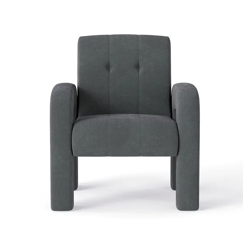Milan-Style Charcoal Gray 1-Seater Modern Sofa 1