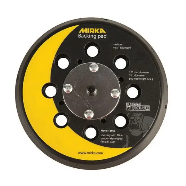 Mirka 5-Inch 28-Hole Grip Backup Pad Compatible With 6-Inch Sanders (Model 915Gv28-130G) 1