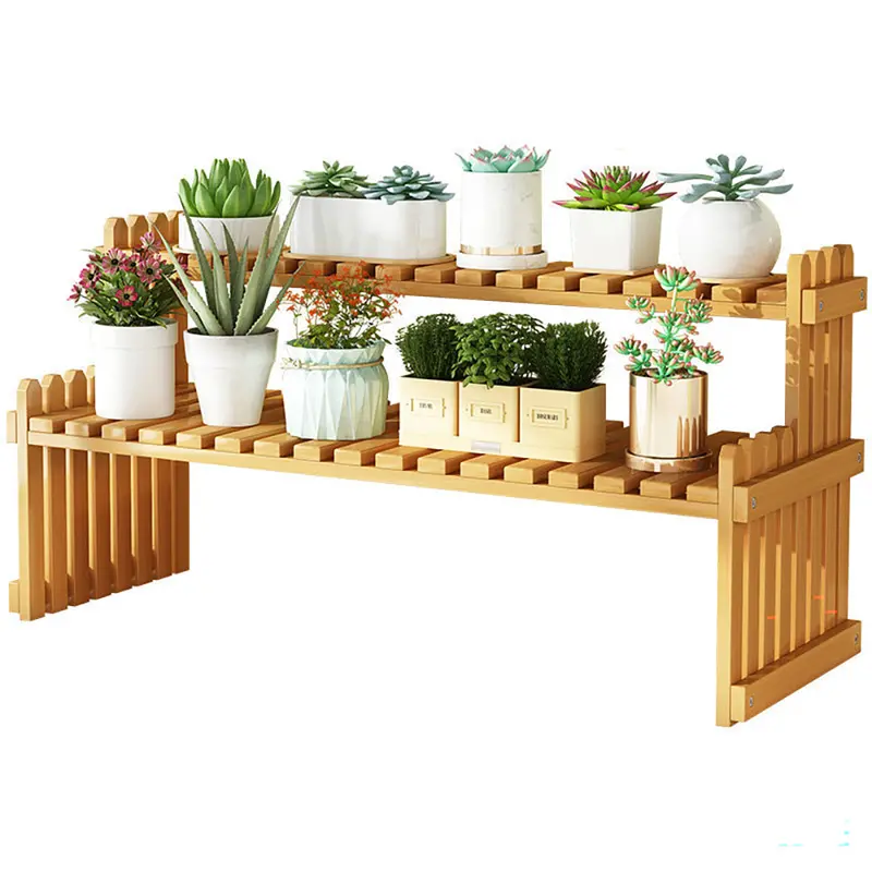 Natural Bamboo Plant Stand – Eco-Friendly Flower Rack 1