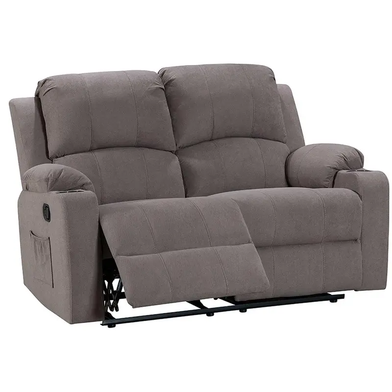 Novacloud Dual-Seat Fabric Recliner Sofa – Contemporary Lounge Furniture With Lumbar Support 1