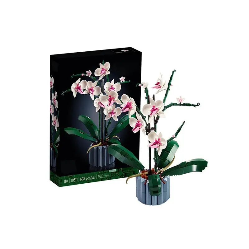 Orchid-Themed Building Set – 608-Piece Educational Toy Blocks 1