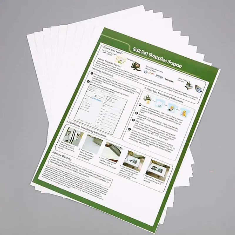 Pack Of 20 Heat Transfer Paper Sheets For Inkjet Printers 1