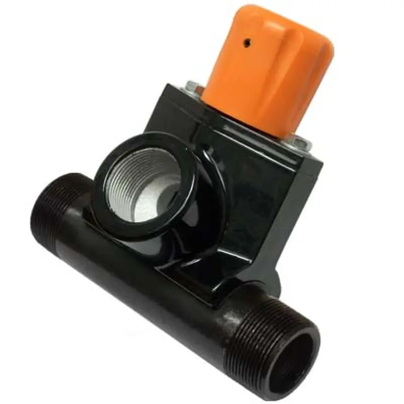 Pirate Brand 1-1/2" Abrasive Metering Valve – Urethane Sleeve, 1-1/4" Npt Blast Pot Inlet, Dual 1-1/2" Male Npt Nipple 1