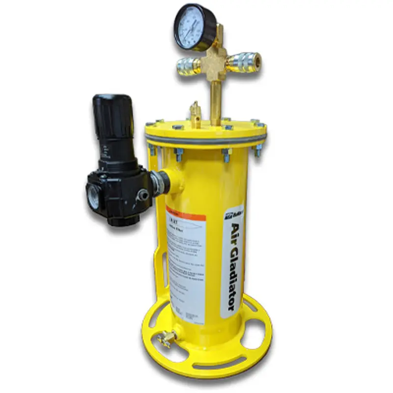Pirate Brand Bullard® Airgladiator Series Dual-Outlet Filter Assembly – With Pressure Gauge, Relief Valve, Regulator & Two Hose Adaptors 1
