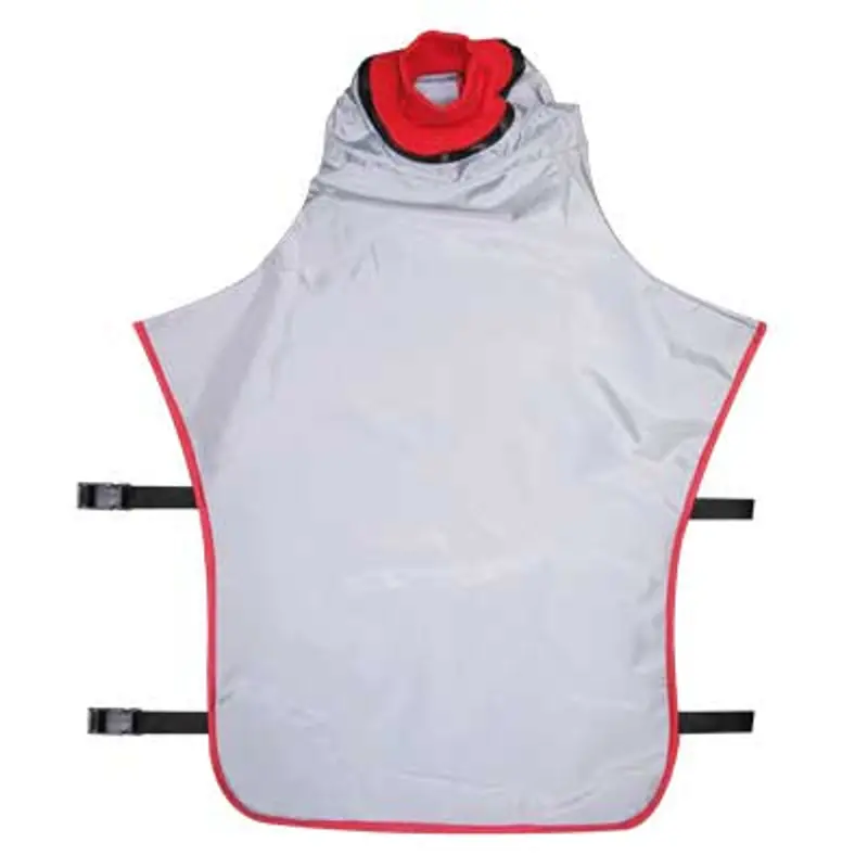 Pirate Brand Clemco/Zero Silver-Gray Blast Cape With Red Inner Collar 1