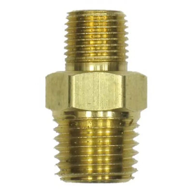 Pirate Brand Hex Nipple: 1/4" Mnpt To 1/8" Mnpt 1