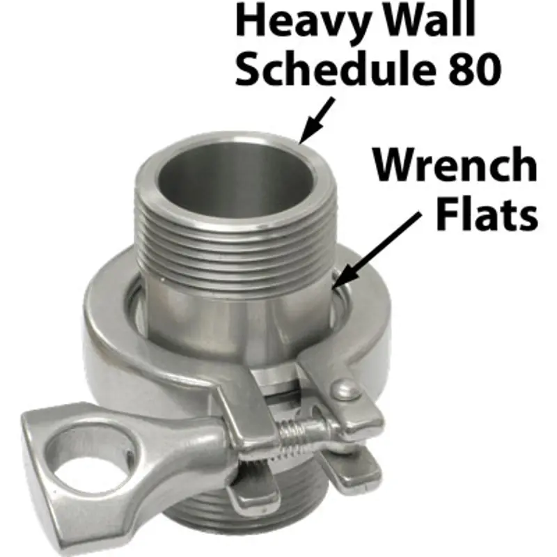 Pirate Brand Sanitary Clamp-Style Quick-Release Coupling Union – 1-1/4" Mnpt 1