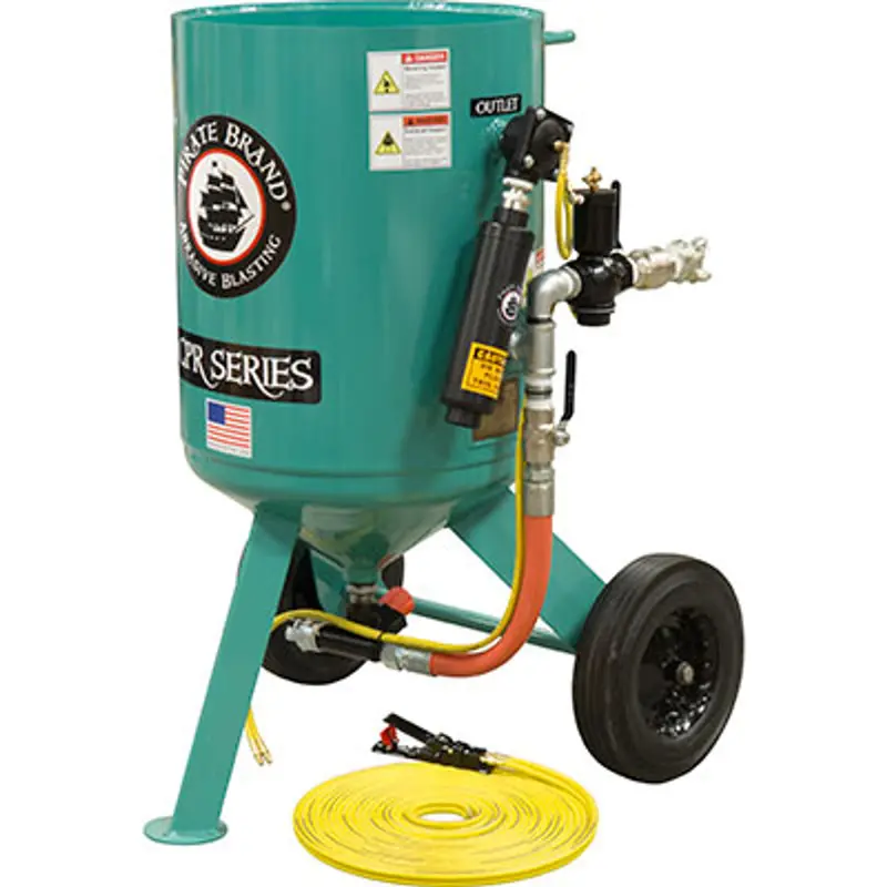 Pirate C-Series 6 Cu Ft Base Blasting Package: Portable Blast Pot With Pneumatic Controls And Mpv Metering Valve 1