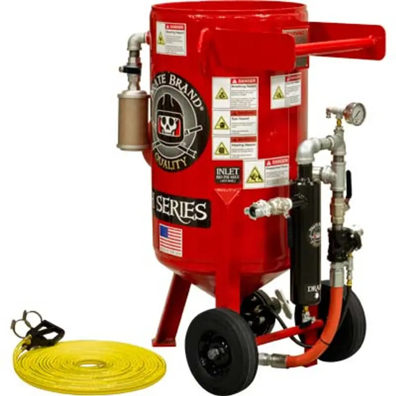 Pirate E-Series 3.5 Cu Ft Base Abrasive Blasting Package – Portable Blast Pot With Pressure Hold & Pneumatic Controls 1