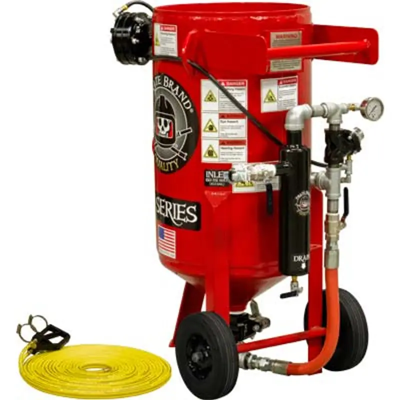 Pirate E-Series 3.5 Cu Ft Base Abrasive Blasting Package – Portable Blast Pot With Pressure Release & Pneumatic Controls 1