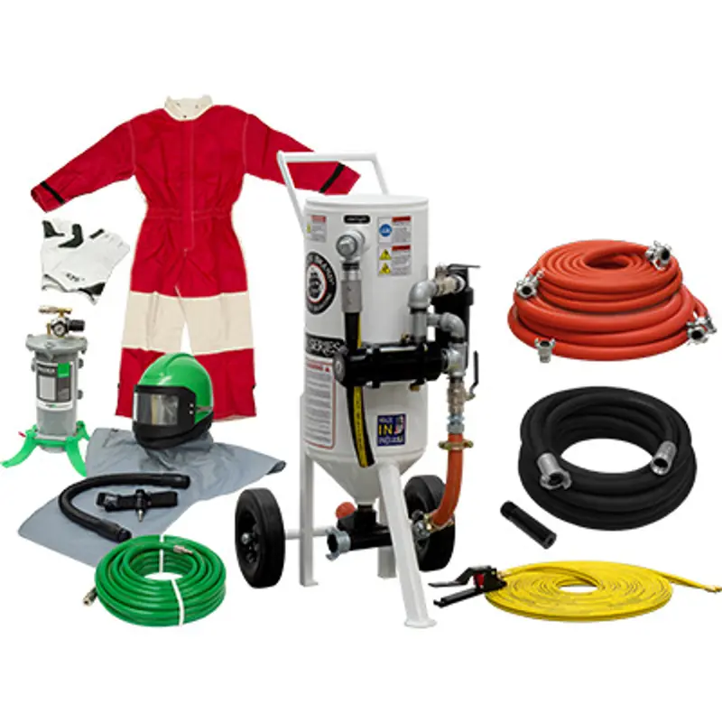 Pirate S-Series 1.5 Cu Ft. Gold Abrasive Blasting System – Portable Pressure Blast Pot With Pneumatic Controls 1