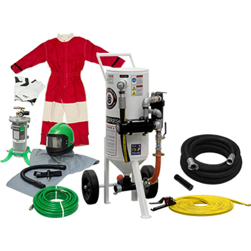 Pirate S-Series 1.5 Cu Ft. Silver Abrasive Blasting System – Portable Pressure Blast Pot With Pneumatic Controls 1