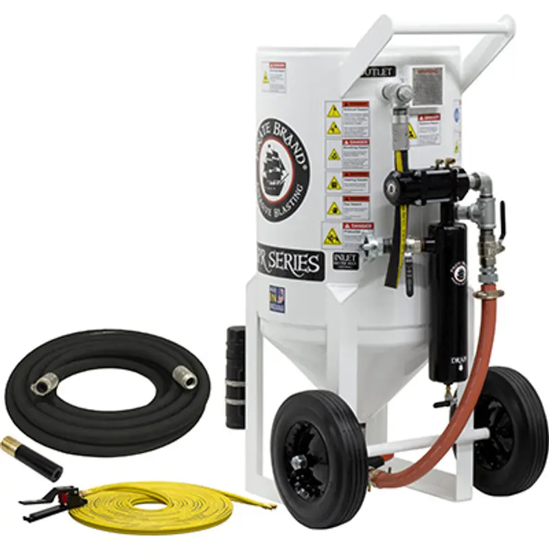 Pirate S-Series 6.5 Cu Ft. Bronze Abrasive Blasting System – Portable Pressure Blast Pot With Pneumatic Controls 1