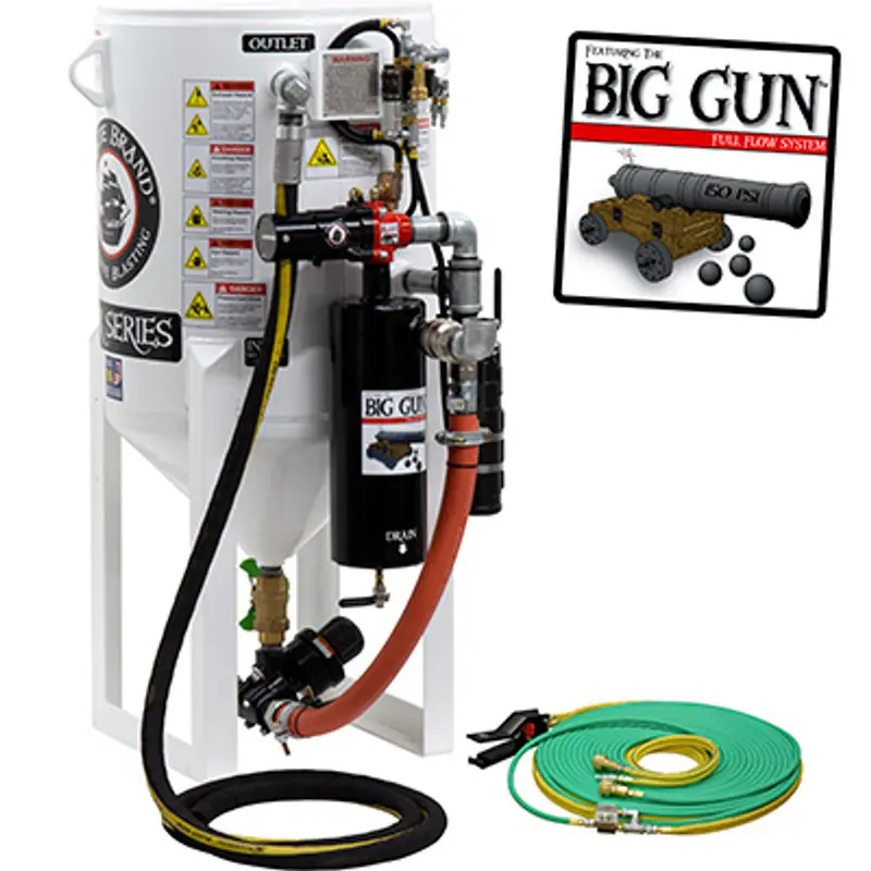 Pirate S-Series 6.5 Cu Ft Hose-Mounted Single-Outlet Abrasive Blast Pot With Pressure Release & Pneumatic Controls 1