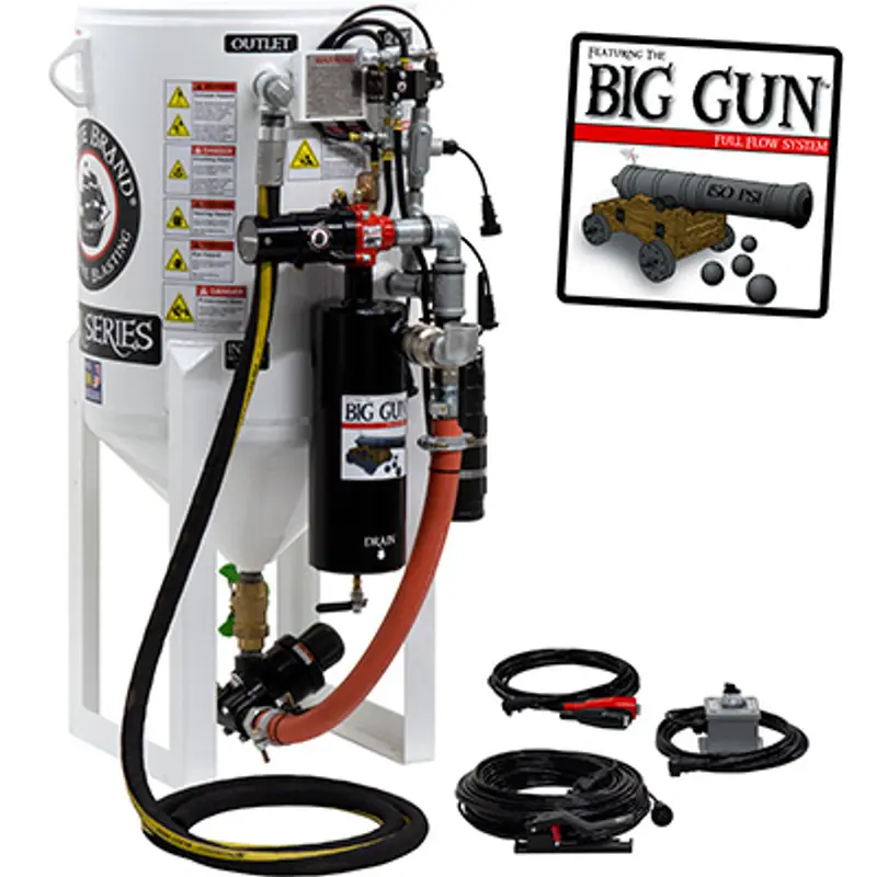 Pirate S-Series 6.5 Cu Ft Wall-Mounted Single-Outlet Abrasive Blast Pot With Pressure Release & 12Vdc Electric Controls 1