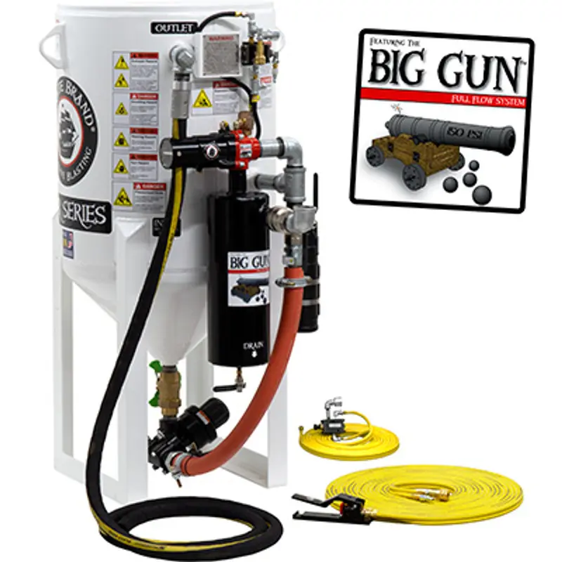 Pirate S-Series 6.5 Cu Ft Wall-Mounted Single-Outlet Abrasive Blast Pot With Pressure Release & Pneumatic Controls 1