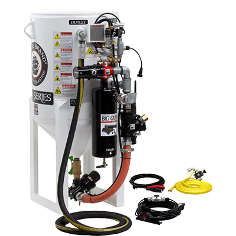 Pirate S-Series Short-Cycle™ 6.5 Cu Ft Blast Pot – Stationary, Single Outlet With Cord-Mounted Abrasive Cut-Off & Pressure Release System, 12Vdc Electric Controls 1