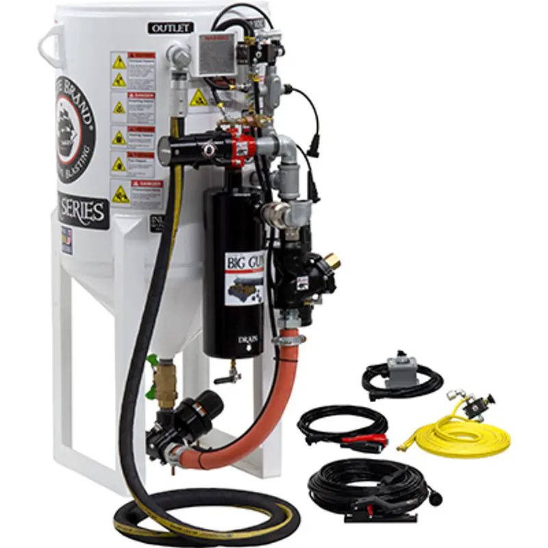 Pirate S-Series Short-Cycle™ 6.5 Cu Ft Blast Pot – Stationary, Single Outlet With Wall-Mounted Abrasive Cut-Off & Pressure Release System, 12Vdc Electric Controls 1
