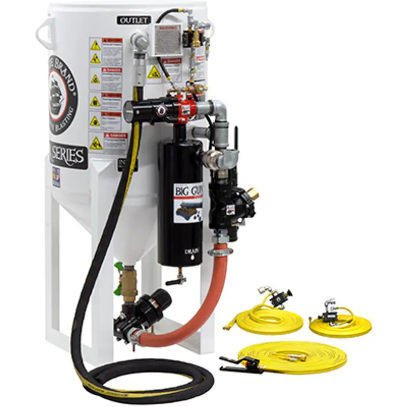 Pirate S-Series Short-Cycle™ 6.5 Cu Ft Blast Pot – Stationary, Single Outlet With Wall-Mounted Abrasive Cut-Off & Pressure Release System, Pneumatic Controls 1