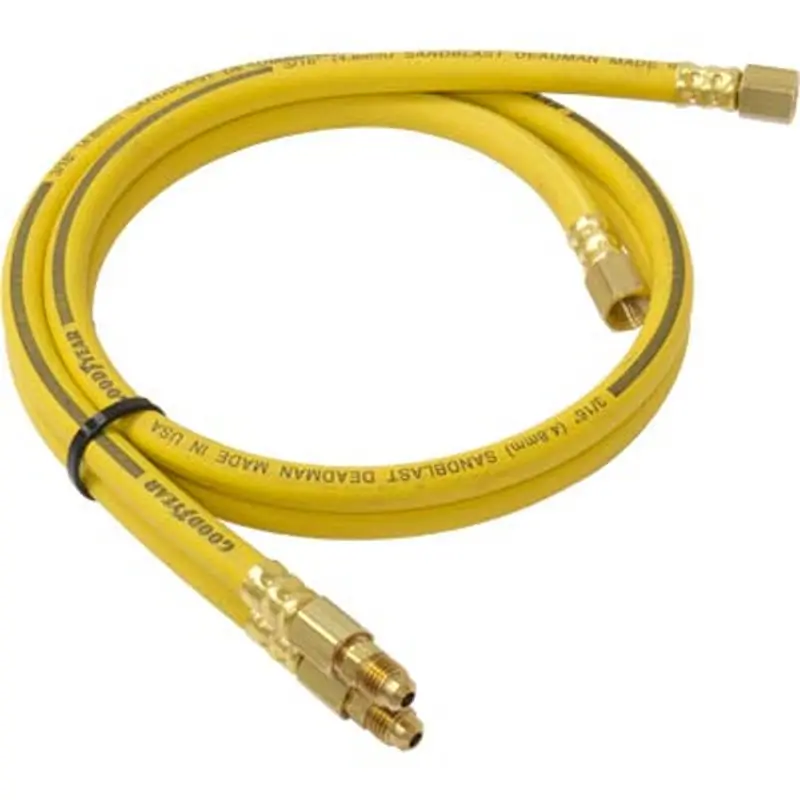 Pirate Twin-Line Control Hose – Yellow/Black Stripe, 3/16" Id With Union Fittings 1