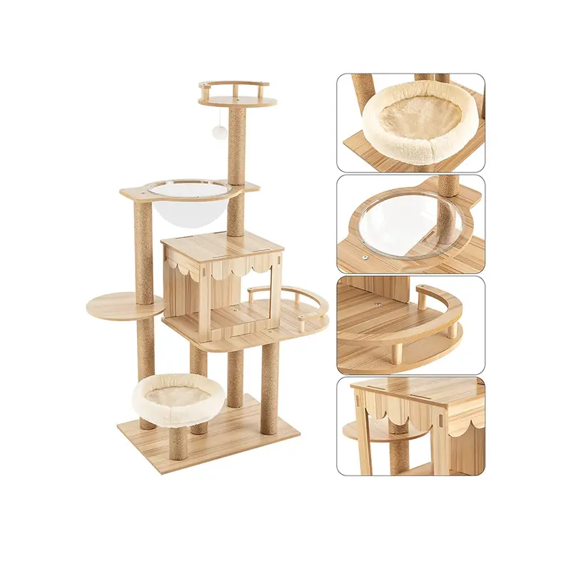 Premium Multi-Tier Cat Tree With Hammock, Toys, And Scratching Surfaces 1