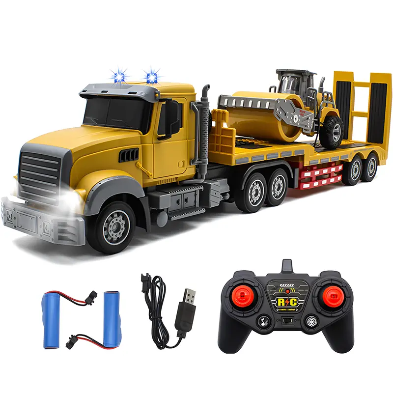 Rc Construction Truck With Trailer – Remote-Controlled Toy Vehicle With Realistic Details 1