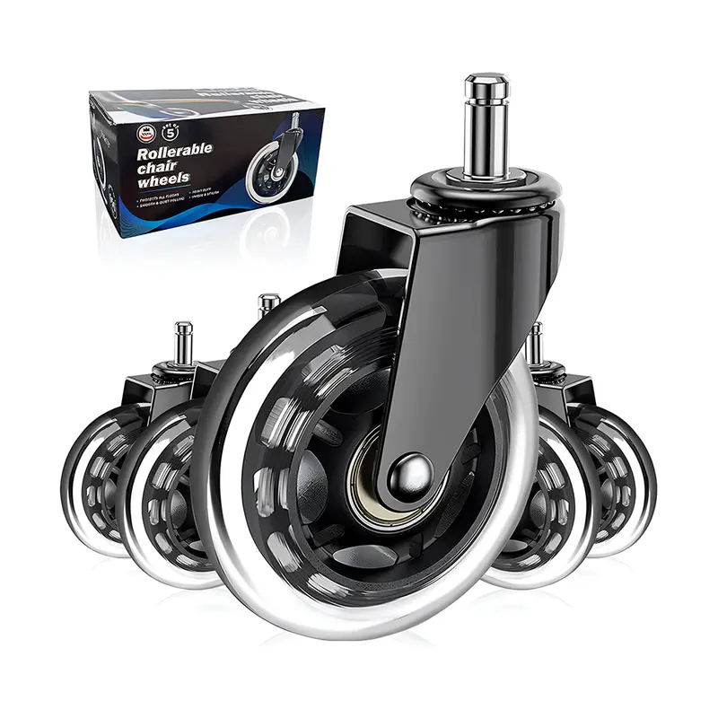 Replacement Caster Wheel Set For Office Chairs – Universal Fit 1
