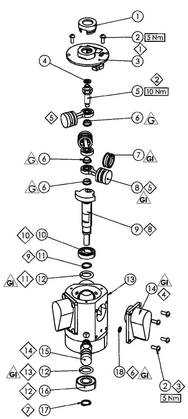 Replacement Parts For Binks 1/8 Hp Air Motors 1