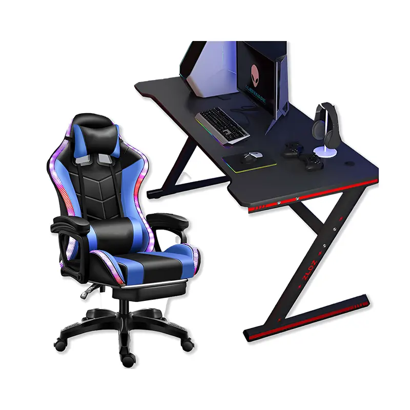 Rgb-Enhanced Racing Gaming Chair With Matching Desk 1