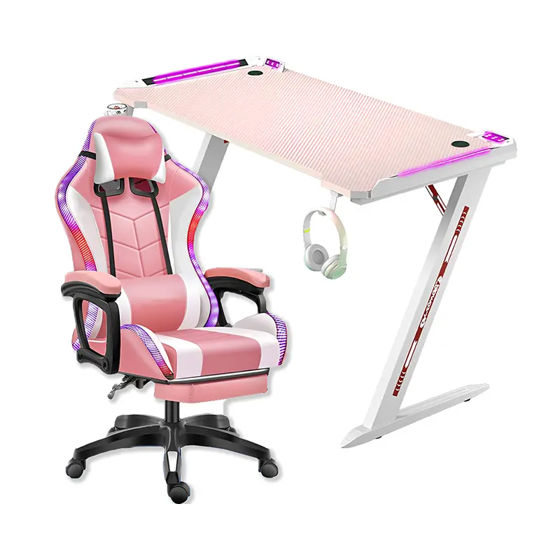Rgb Gaming Chair And Desk Combo With Integrated Lighting 1