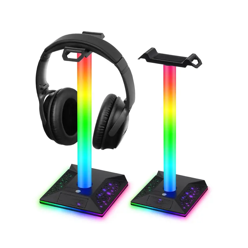 Rgb-Lit Gaming Headset Stand For Desk Organization 1
