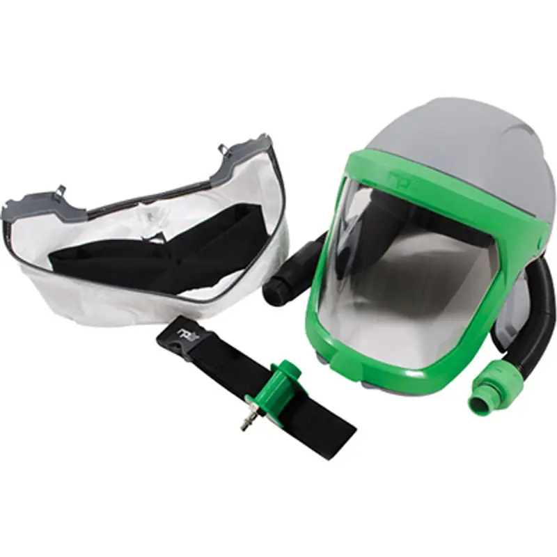 Rpb® Z-Link® Supplied-Air Respirator With Tychem® Qc Face Seal, Constant Flow Valve, Ansi Z87+ Lens & Hard Hat (Niosh Tc-19C-0534) 1