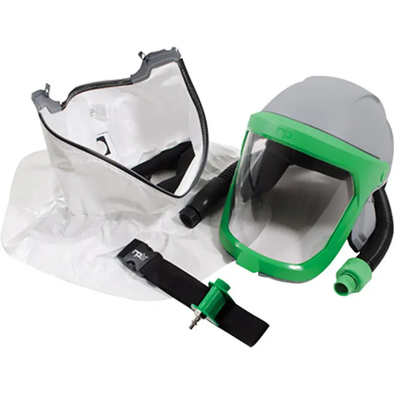 Rpb® Z-Link® Supplied-Air Respirator With Tychem® Sl Shoulder Cape, Constant Flow Valve, Ansi Z87+ Lens & Hard Hat (Niosh Tc-19C-0535) 1