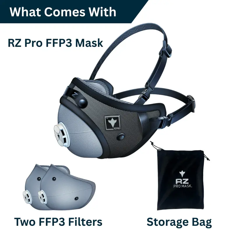 Rz Mask Rz Pro Ffp3 Respirator – Ce-Certified, 99% Filtration + Activated Carbon, Rz Secure 360 Seal™ 1